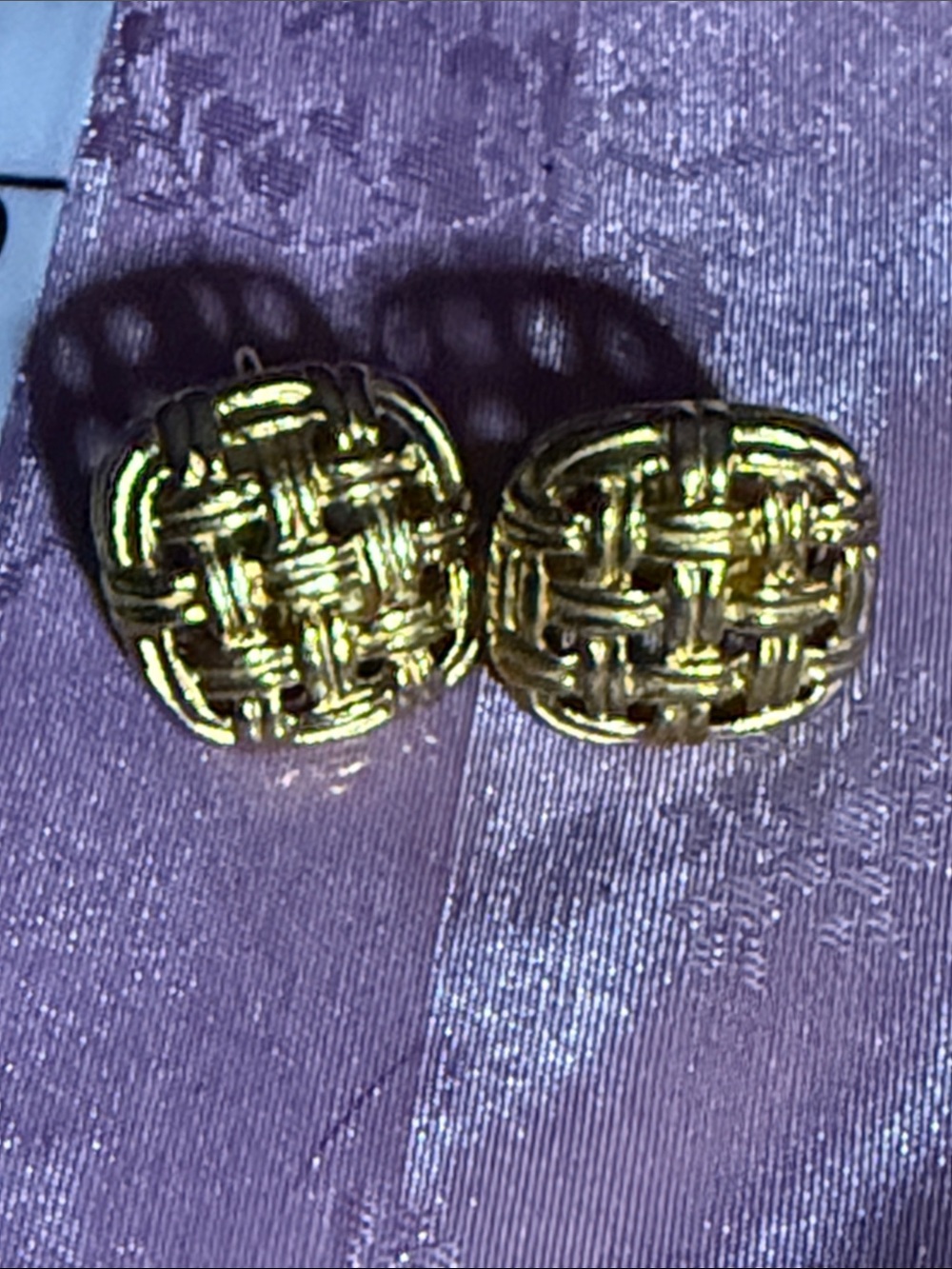 Gold-Tone Woven Button Stud Earrings - Women's Jewelry